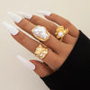 Tocona Imitation Pearl Open Ring Sets for Women Elegant Gold Color Ring Party Jewelry Accessories - Image 21