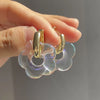 Colorful Flower Resin Acrylic Charms Earring Gold Color Circle Ear Buckle Hoop Earrings for Women Cute Gift Jewelry - Image 8