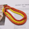 Woven Bead Necklace Glass Beaded Bohemian Statement Necklace Bracelet Hair Accessory Set For Women Jewelry Gift - Image 5