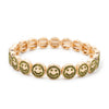Happy Bangle Paved Diamond Enamel Beaded Bracelets For Women Boho Gold Color Elastic Bracelets - Image 11