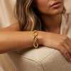 Chunky Stainless Steel Oval Link Bracelets for Women, Gold Plated Minimalist Jewelry - Image 2