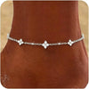 Silver Plated Four Leaf Clover Zircon Anklet for Women Simple Adjustable Ankle Chain Summer Vacation Jewelry Gift - Image 11