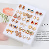 18 Pairs Colorful Rhinestone Hollow Flower Animal Mix Style Plastic Stud Earrings Set For Women Girls - Image 6