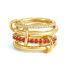 Multilayer Everly Stacked Ring Chunky Gold Plated Interlocking Zircon Multi Link Connected Rings Eternity Statement Jewelry Gift - Image 14