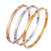 Stainless Steel Bangle Gold Silver Rose Gold Color Crystals Buckle Van Be Opened Bracelets Jewelry Women Men - Image 1