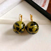 Vintage Brown Leopard Round Bead Drop Earrings for Women Resin Ball Geometric Ear Buckles Earrings Jewelry Gifts - Image 8