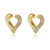 Cubic Zirconia Huggie Hoop Earrings in Gold-Tone Stainless Steel - Image 31