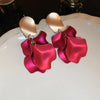 Acrylic Matcha Green Flowers Petal Earrings for Women C Shaped Drop Earring Party Wedding Ear Jewelry - Image 15