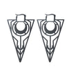 Vintage Triangle Hoop Earrings for Women Cross Stainless Steel Jewelry Moon Accessories Birthday Mother Gifts - Image 7