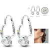 Silver Hoop Earrings For Woman Zircon Heart Shape Star Eardrop Earring Jewelry - Image 21