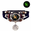 Luminous 12 Constellation Vintage Bracelet for Men Women Braided Punk Leather Bracelets Birthday Gift Glow In The Dark Bracelet - Image 4