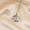 Handmade Y2K Whimsigoth Spiral Swirl Pendant Stainless Steel Snake Cord Necklace - Image 7
