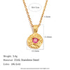Hammered Irregular Birthstone Zircon Pendant Necklace Stainless Steel Choker Necklaces Jewelry Accessories - Image 10