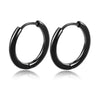 1 Pair Stainless Steel Round Hoop Earrings For Women 2.5mm Thick Hip-hop Street Pop Ear Buckle Classic Huggie Daily Jewelry - Image 9