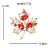 Beautiful Crystal Maple Leaf Brooches For Women Unisex 2-color Floral Plant Party Office Brooch Pins Gifts - Image 6