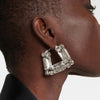 Stonefans Hollow Crystal Large Hoop Earrings Square Lady Accessories Elegant Design Geometric Rhinestone Statement Earrings Prom - Image 4