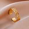 Stainless Steel Braid Twist Open Ring Women Gold Color Wedding Band Rings Kpop Party Jewelry Gift for Friends Lover - Image 4