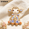 Chinese Zodiac Sheep Brooch Blue and White Porcelain Rhinestone Enamel Ram Lapel Pin Animal Jewelry Gift for Women Collector - Image 27