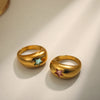 Colorful Star Zircon CZ Chunky Dome Ring Stainless Steel Gold Silver Color Statement Rings for Women Party Jewelry Gift - Image 5