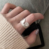 Silver Open Finger Ring Punk Heart Irregular Geometric Stackable For Women Girl Jewelry Gift - Image 26