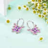 Butterfly Hoop Earrings with Colorful Cubic Zirconia - Image 34