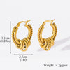 316L Stainless Steel Gold Color Twist Hoop Earrings For Women Holiday Gift Ear Buckle Jewelry - Image 2