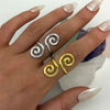 Vintage Metal Irregular Smooth Spiral Ring Set Women's Gold Plated for Everyday Wear, Vacation Travel - Image 6