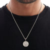 Mens Compass Pendant Necklaces, Graduation Guid Jewelry Gift, Casting Stainless Steel Coin Pendant Collar with Box Chain - Image 1