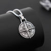 Retro Viking Compass Pattern Round Pendant Necklace Men's Necklace Necklace Nautical Compass Pendant Accessories Jewelry - Image 2