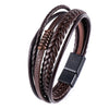 Multi Layer Braided Rope Bracelets for Men,Classic Handmade PU Leather Wristband with Magnetic Buckle, Punk Jewelry Gift - Image 10