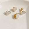 Geometric Heart Clip-On Earrings with Enamel Color - Image 3