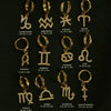 Zodiac Sign 12 Constellation Hoop Earrings for Women Shiny Zircon Gold Plated Ear Buckle Huggie Hoops Jewelry Gifts - Image 1
