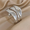 Irregular Gold Plated Stainless Steel Wide Bracelet Exaggerated Smooth Multilayer Geometric Cuff Bangles Jewelry - Image 4