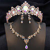 Bridal 3 Pcs Wedding Crown Jewelry Sets Tiaras and Necklace Earrings Set Party Prom Bride Dress Costume Accessories - Image 4