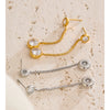 Stainless Steel Cubic Zirconia Long Chain Round Drop Dangle Earrings Temperament Jewelry Accessories - Image 6