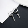 1-2 pairs Stainless Steel Men's Cone Pendant Earrings, Retro Punk Style Hip-hop Dangle Earrings For Men - Image 4