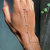 Metal Crystal Chain Finger Bracelet for Women Simple Gold Color Zircon Geometric Hand Chain Bracelet Wedding Jewelry Gift - Image 1