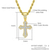 Hip Hop Cross Necklace For Men Cubic Zirconia Iced Out Pendant Gold Color Stainless Steel Rope Chain On Neck Jewelry - Image 6