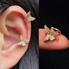 Adjustable Ear Cuff No Piercing with Cubic Zirconia Butterfly and Flower Designs - Image 50