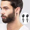 Drop Cross Earring Mens Egyptian Ankh Michael Hang Dangle Earrings Black Stainless Steel Male Punk Jewelry - Image 3