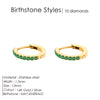 Stainless Steel Birthstone Earrings Minimalist Huggie Hoop Earrings for Women Tiny Round Circle Unisex - Image 11