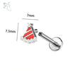 ZS 1PC 16G Stainless Steel Lip Piercings for Women Snowman Reindeer Pine Lip Rings Cartilage Earring 6mm/8mm Helix Piercing - Image 9