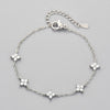 Silver Four-leaf Flower Necklace Bracelet Set for Women Vintage Design Sparking Jewelry Set Party Jewelry Gifts - Image 12