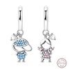 Silver Sweetheart Bow Earrings Round Donut Zircon Crab Ocean Earrings for Women Girls Jewelry - Image 24