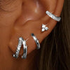 4PC Chain Huggie Earring Set For Women Flower Tragus Hoop Earrings Bulk Cartilage Piercing Helix Jewelry Lobe Earing Lot - Image 14