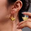 Elegant Chinese Style Ginkgo Leaf Earrings Women Stainless Steel Simple Dangle Earrings Daily Jewelry Birthday Gift - Image 6