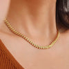 Cute Stainless Steel Necklace Link Wheat Chain for Women Silver and Gold Color Plated Neck Choker Metal Jewelry Accessories Gift - Image 1