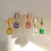 HECHENG,Rectangle Shape Pendant Earrings Color Enamel Tiny Ear Ring Gifts For Women Party Jewelry - Image 1