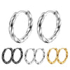 Twisted Small Round Hoop Earrings For Women/Men Stainless Steel Ear Buckle Chic Simple Ear Jewelry - Image 1