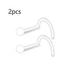 2pcs Clear Surgery Bioflex Nose Rings Belly Rings Septum Eyebrow Lip Cartilage Earring Industrial Plastic Piercing Jewelry - Image 10